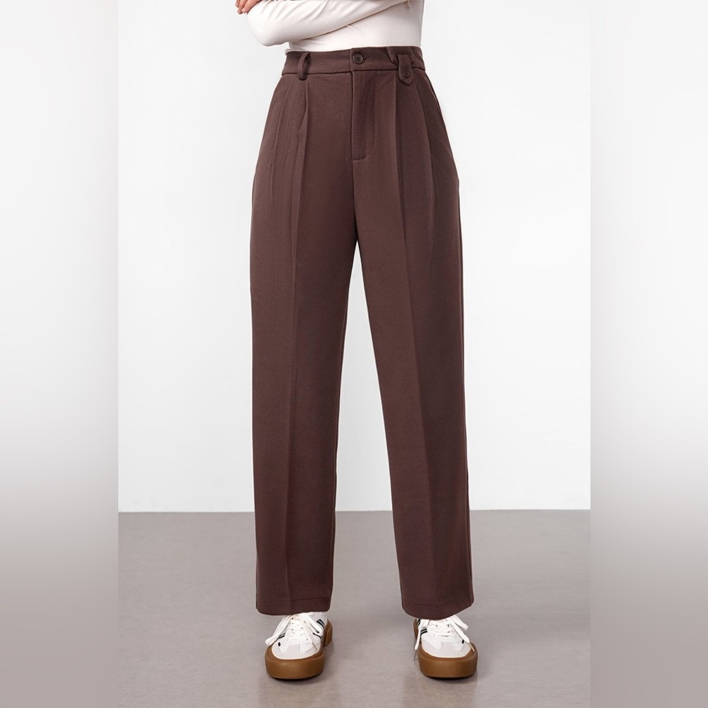 J.ING Geogina Saddle Brown Pleated Pants